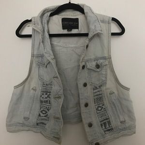 Sleeveless denim vest